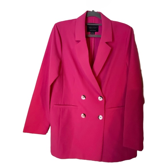 Sanctuary Women Hot Pink Double Breasted Blazer Jacket Size Medium - Picture 2 of 5